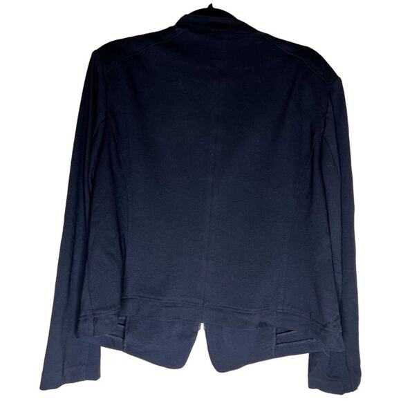 Anne Klein Moto Jacket Women's XL Black Long Sleeve Front Zip Belt Collared - Picture 2 of 9